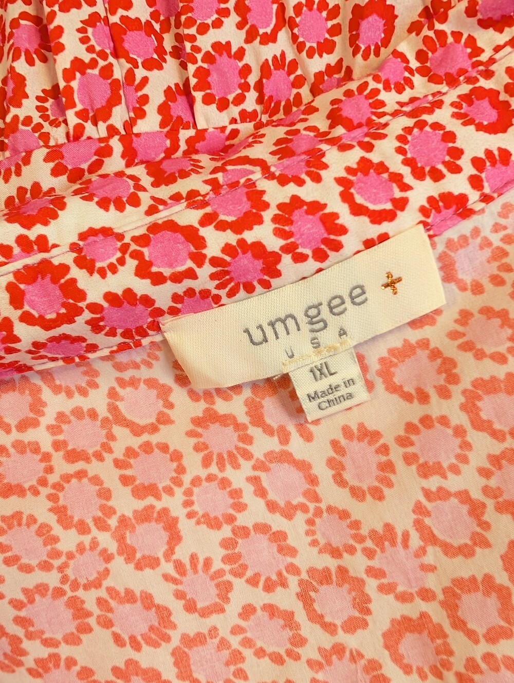 Umgee Pink Printed Collared Tiered Mini Dress - Picture 12 of 16